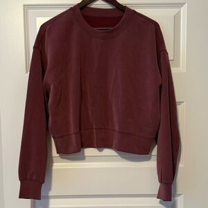 lululemon softstreme maroon crop sweater